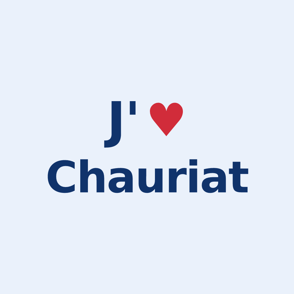Sticker personnalisé Chauriat — design J'aime Chauriat