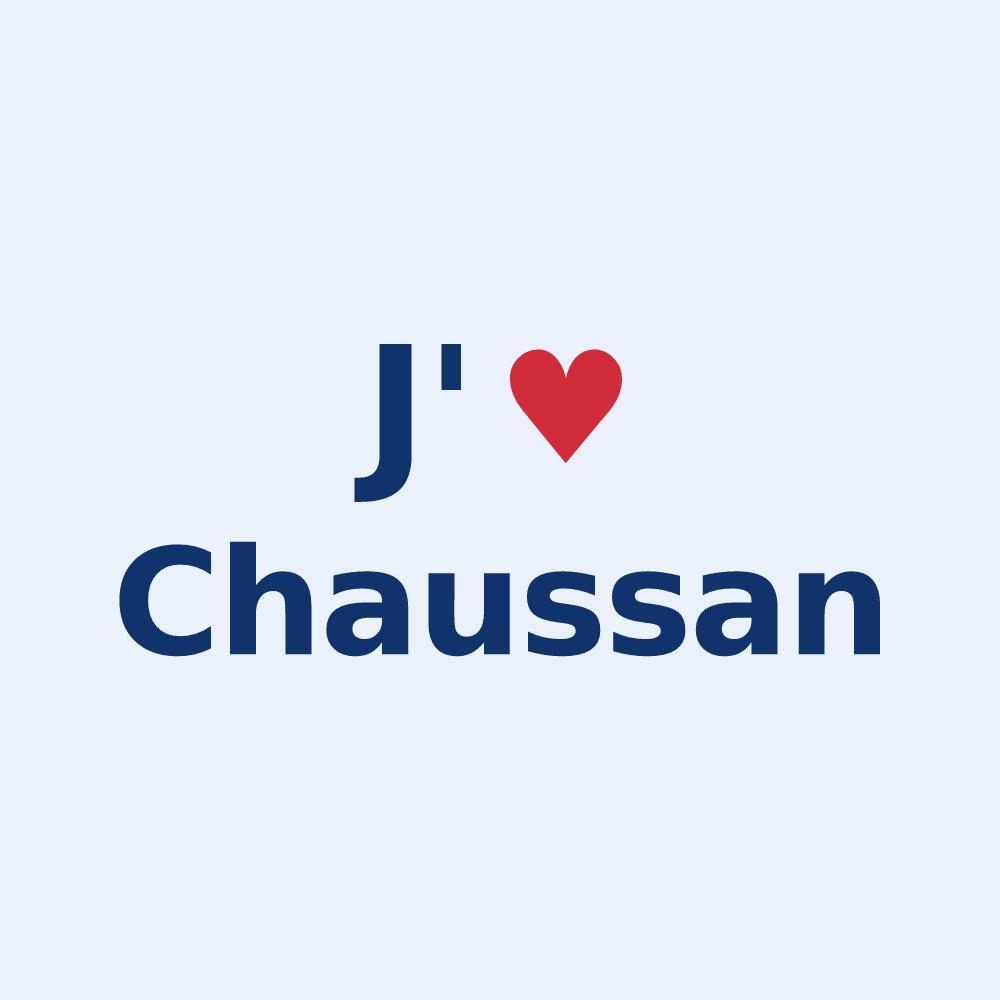 Sticker personnalisé Chaussan — design J'aime Chaussan