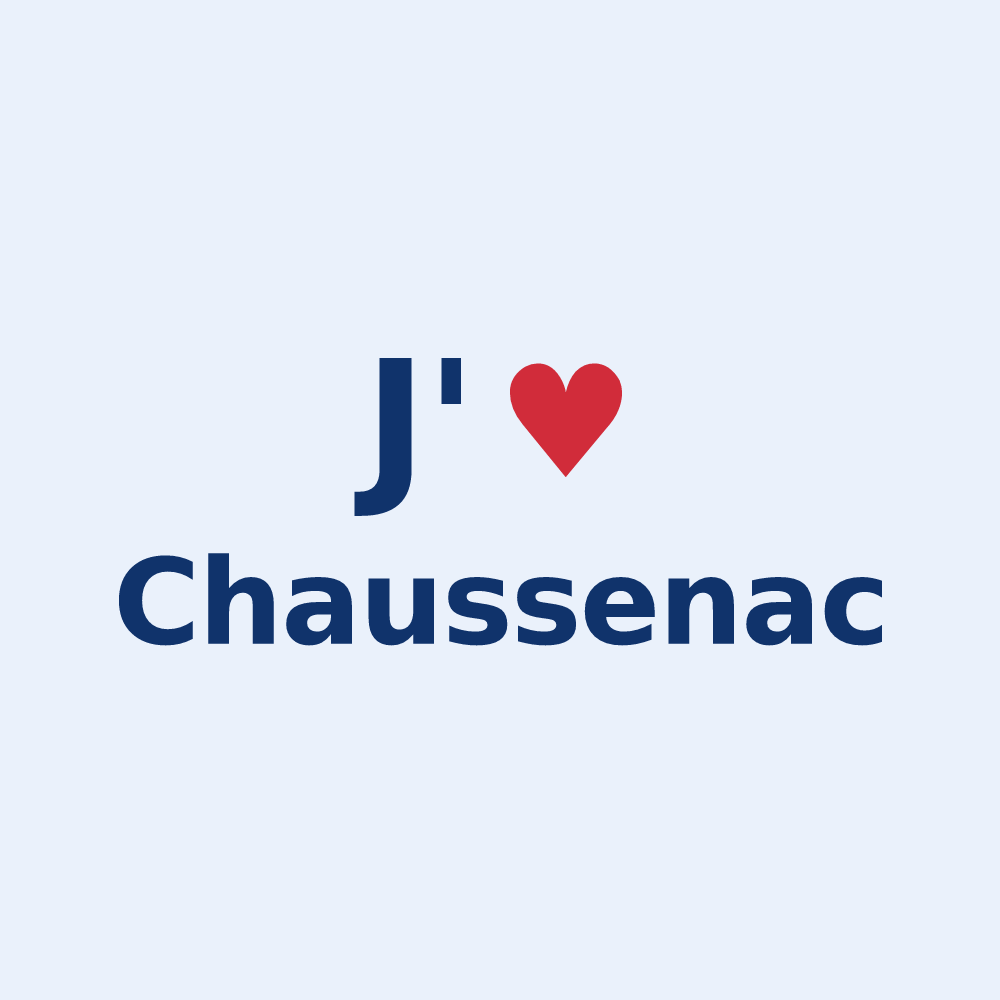 Sticker personnalisé Chaussenac — design J'aime Chaussenac