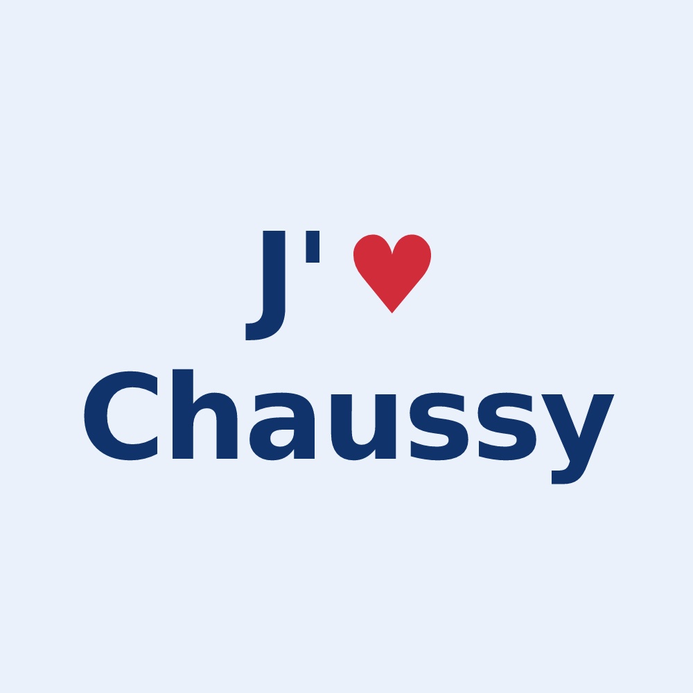Sticker personnalisé Chaussy — design J'aime Chaussy