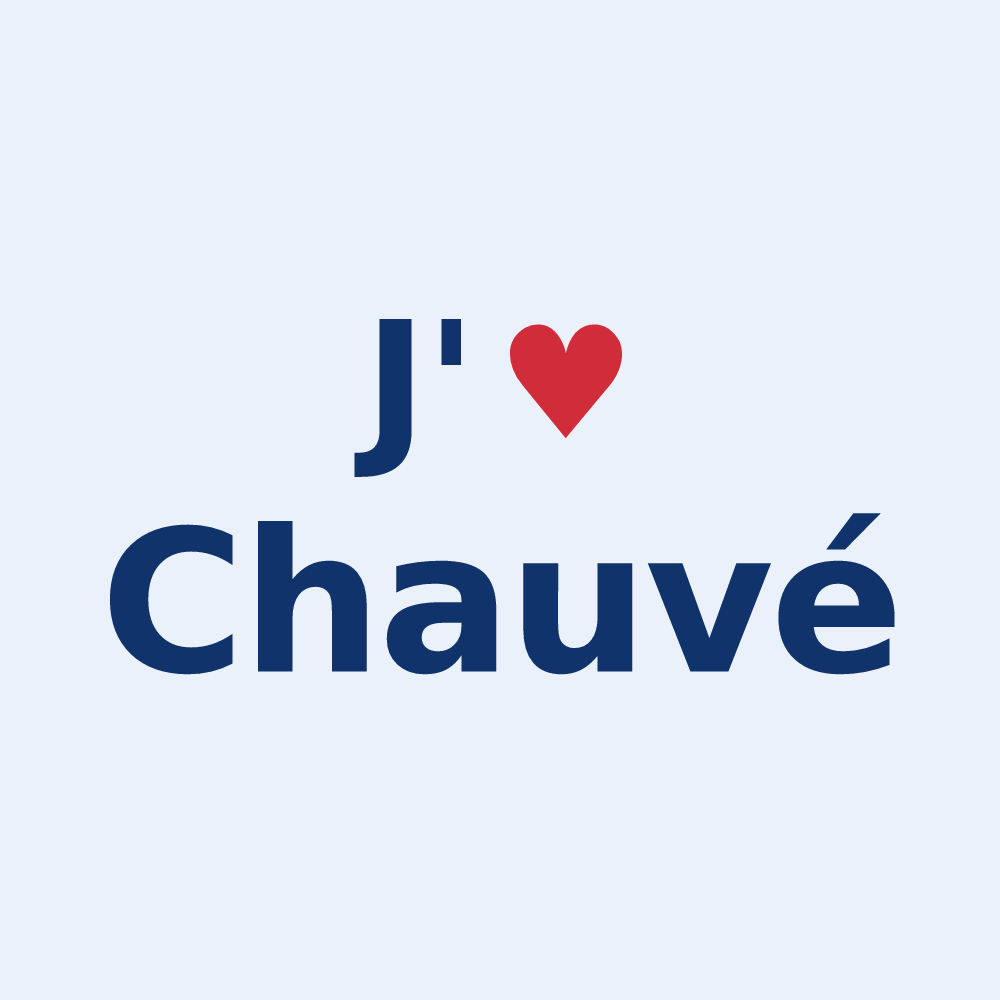 Sticker personnalisé Chauvé — design J'aime Chauvé