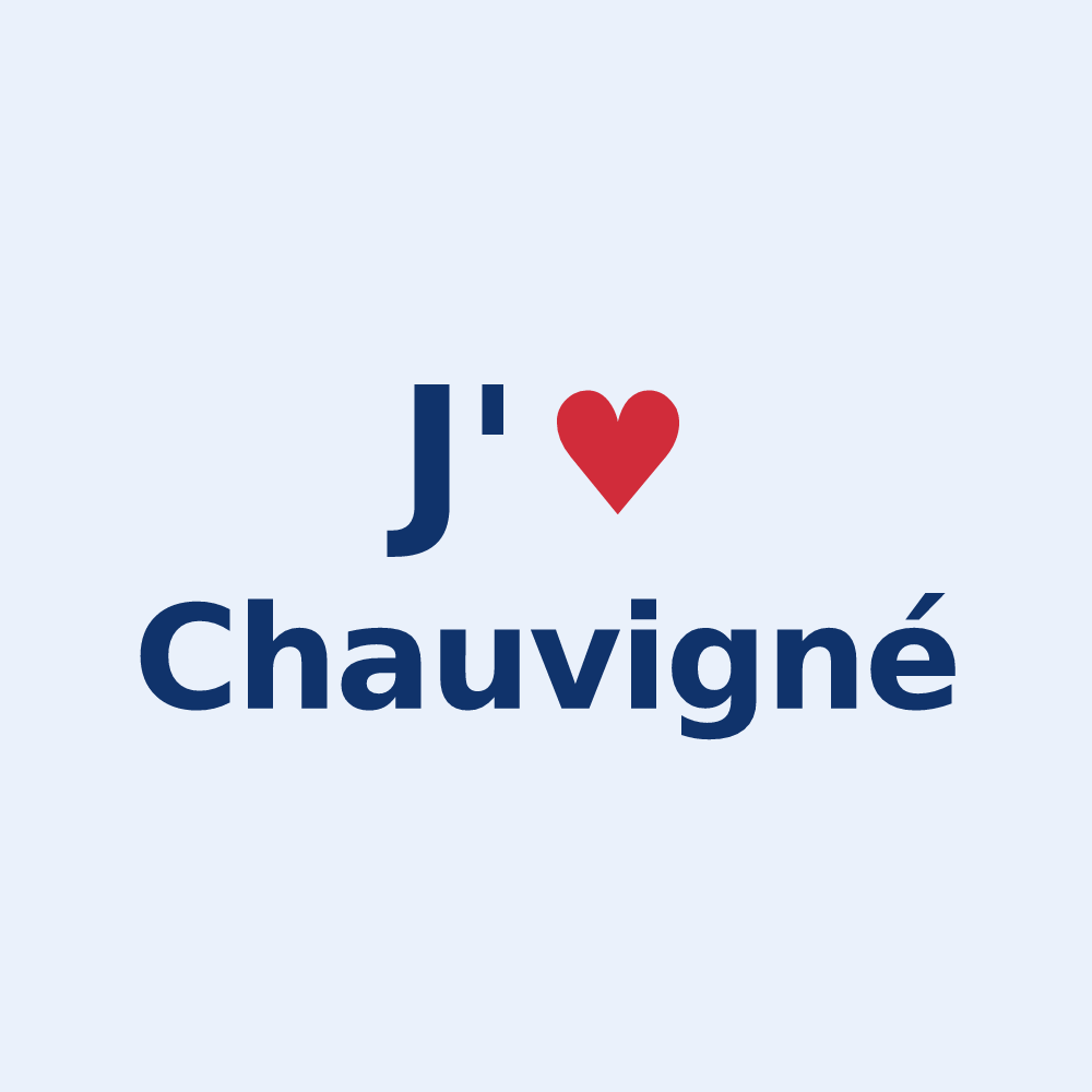 Sticker personnalisé Chauvigné — design J'aime Chauvigné