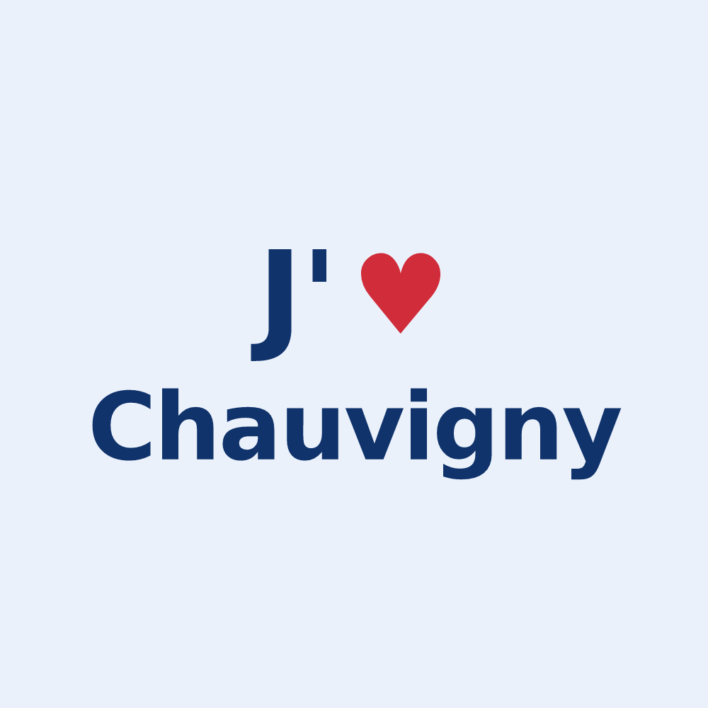 Sticker personnalisé Chauvigny — design J'aime Chauvigny