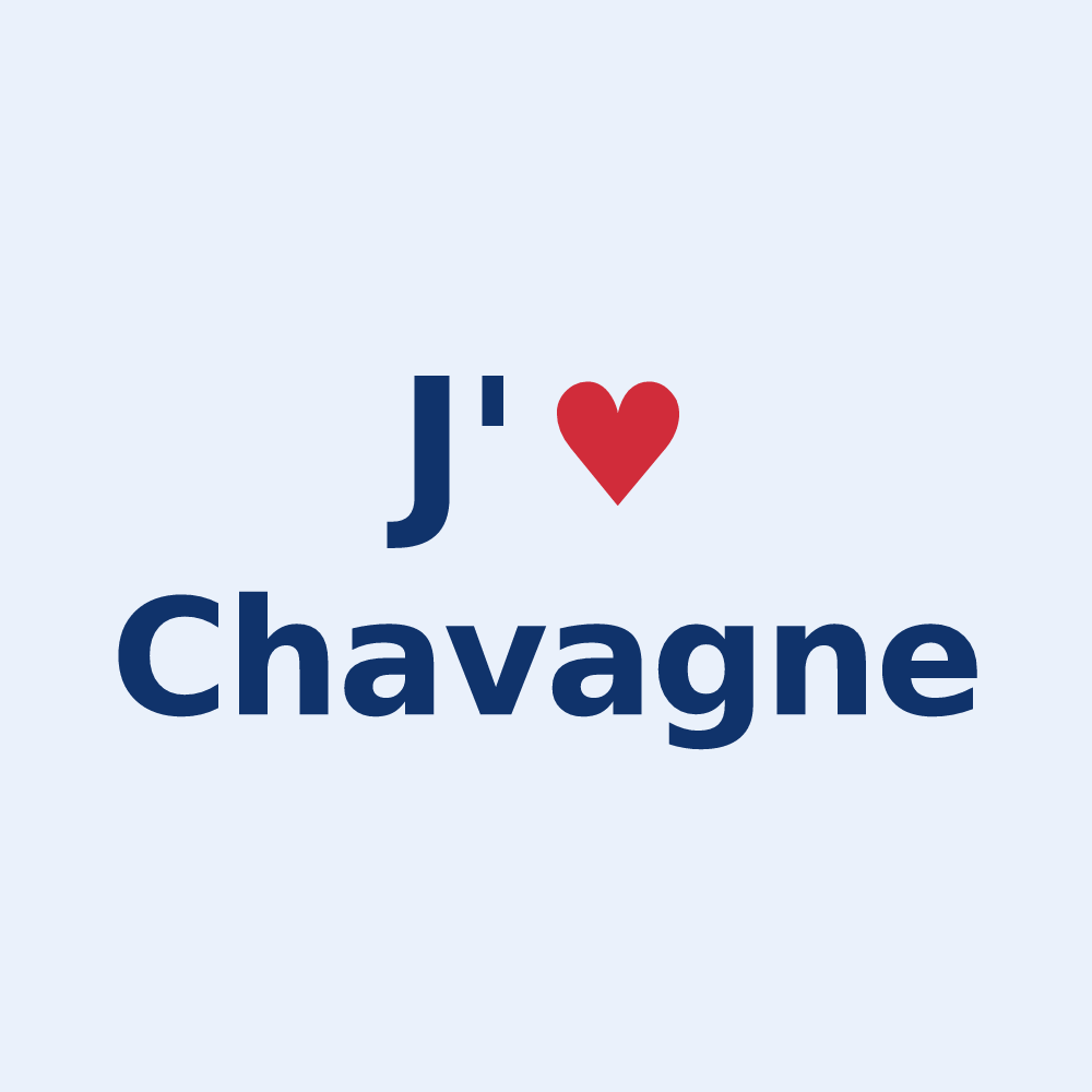 Sticker personnalisé Chavagne — design J'aime Chavagne
