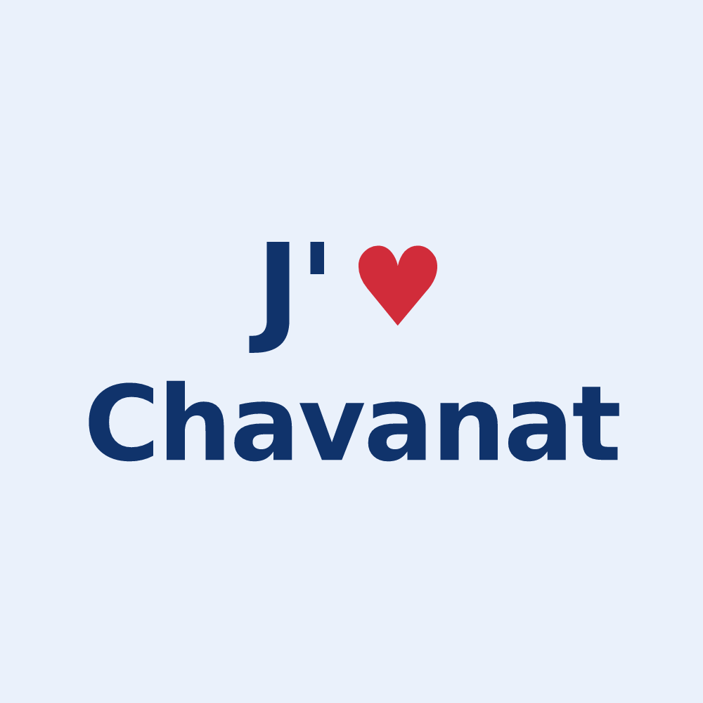 Sticker personnalisé Chavanat — design J'aime Chavanat
