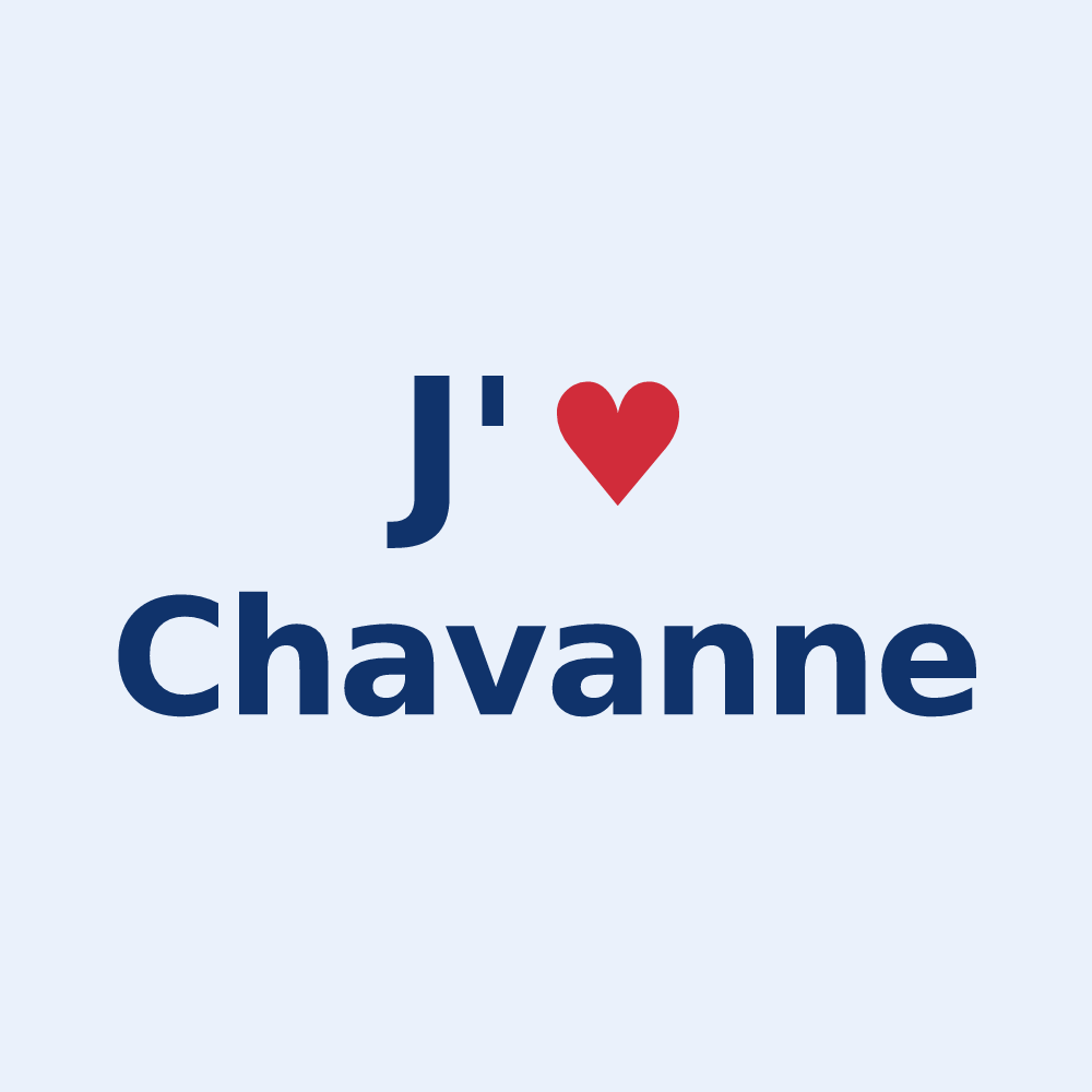 Sticker personnalisé Chavanne — design J'aime Chavanne