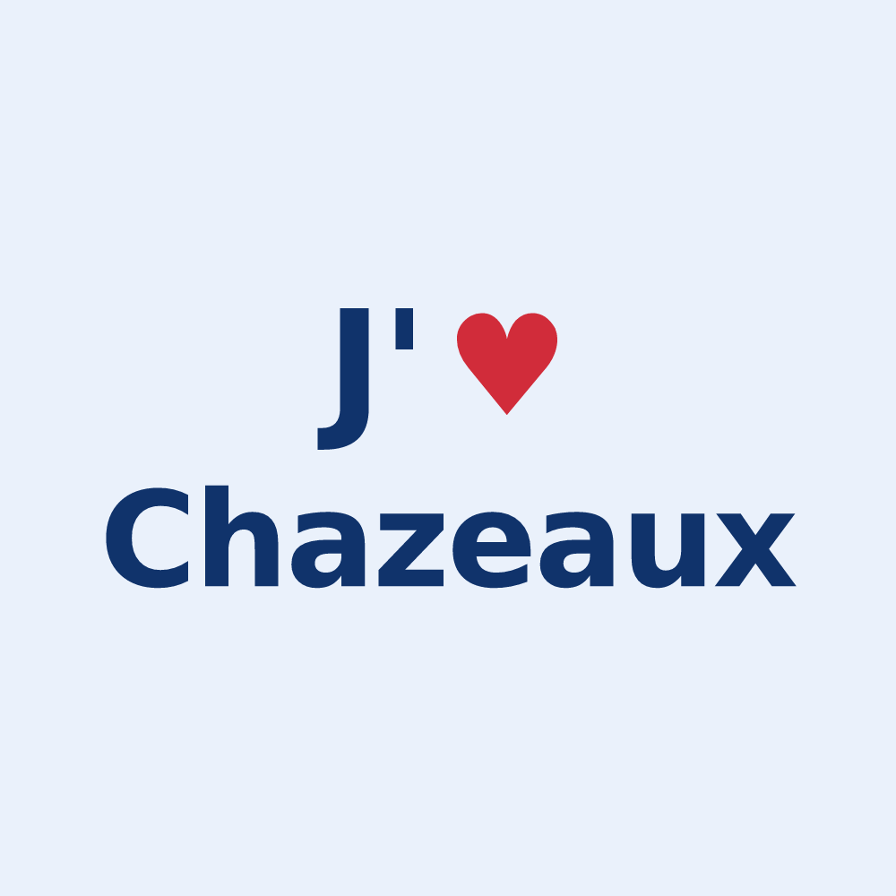 Sticker personnalisé Chazeaux — design J'aime Chazeaux
