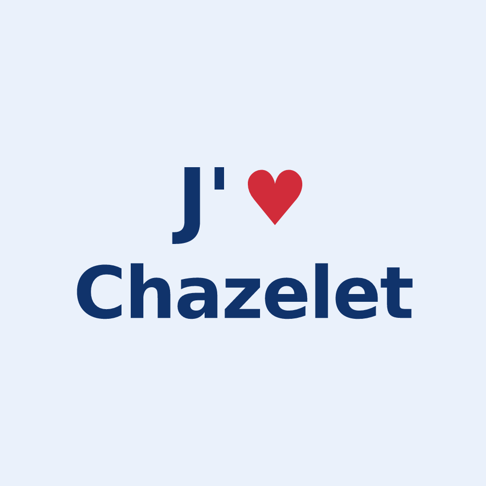 Sticker personnalisé Chazelet — design J'aime Chazelet