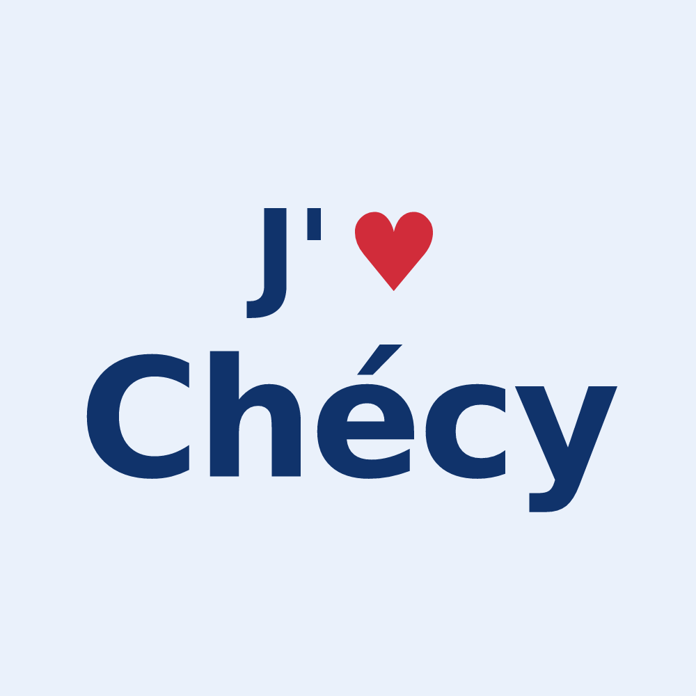 Sticker personnalisé Chécy — design J'aime Chécy