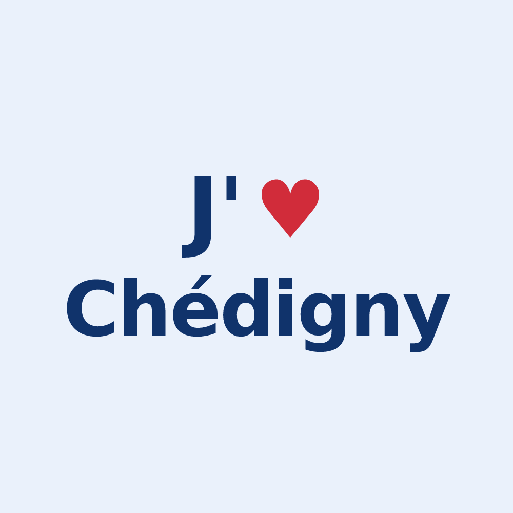 Sticker personnalisé Chédigny — design J'aime Chédigny