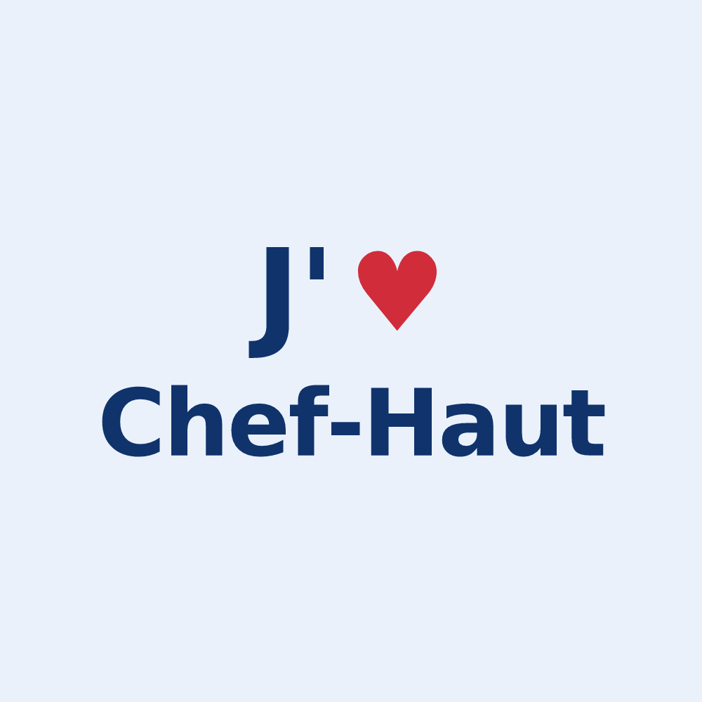 Sticker personnalisé Chef-Haut — design J'aime Chef-Haut