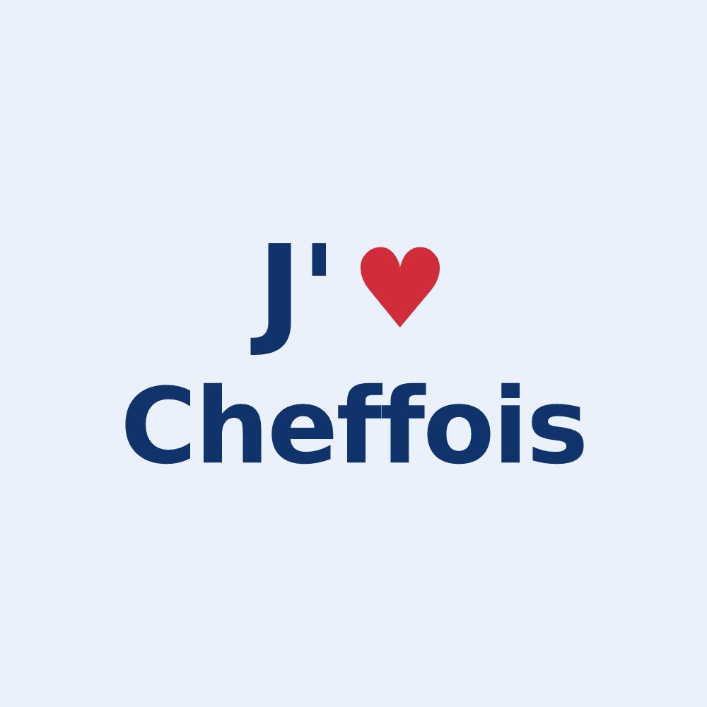 Sticker personnalisé Cheffois — design J'aime Cheffois
