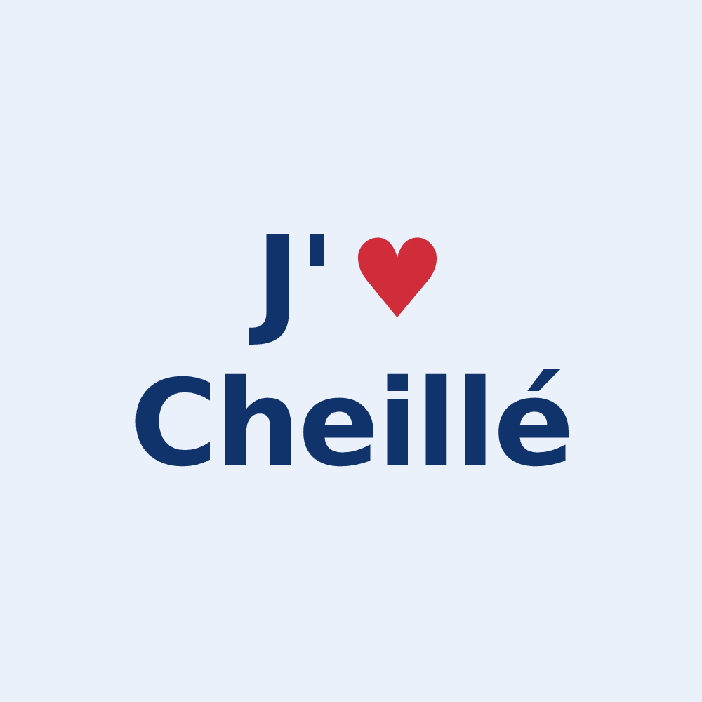 Sticker personnalisé Cheillé — design J'aime Cheillé