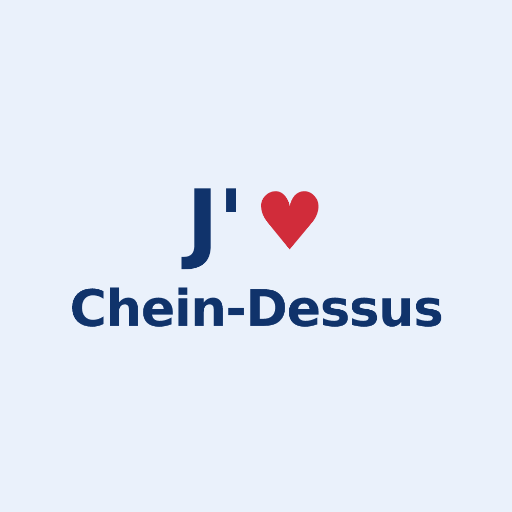 Sticker personnalisé Chein-Dessus — design J'aime Chein-Dessus