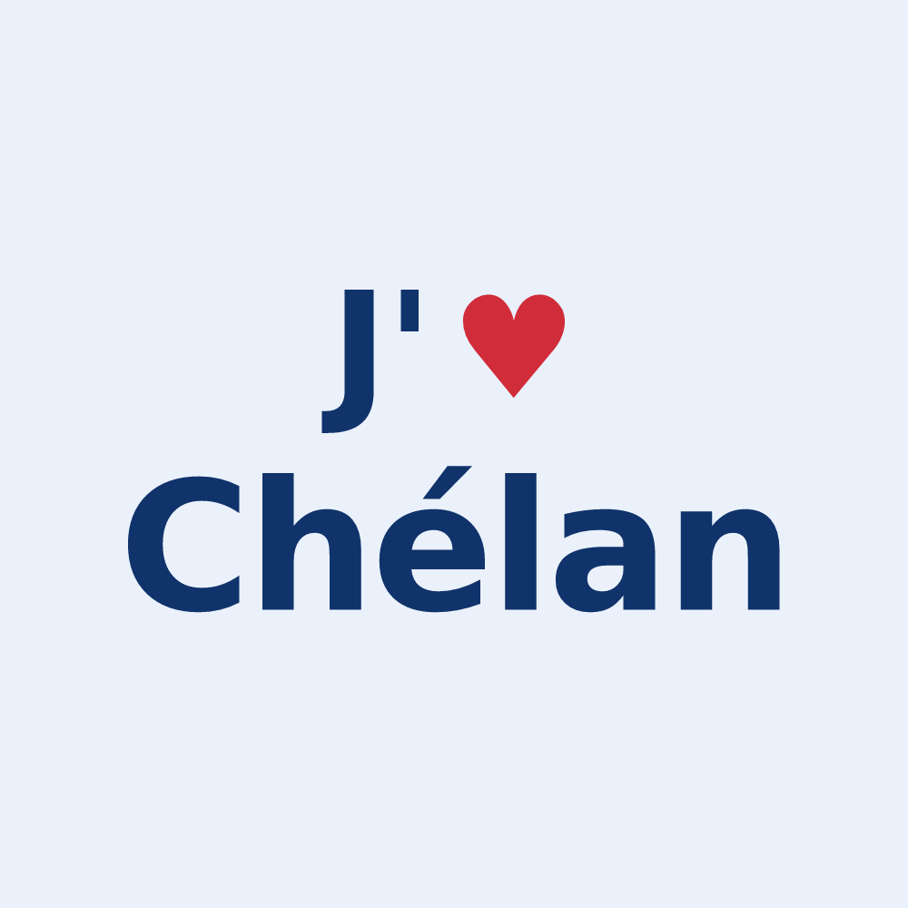 Sticker personnalisé Chélan — design « J'aime Chélan » imprimé sur le sticker