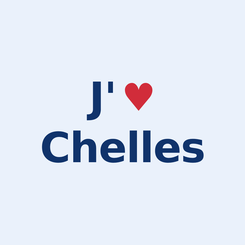 Sticker personnalisé Chelles — design « J'aime Chelles » imprimé sur le sticker