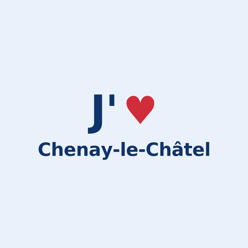 Sticker personnalisé Chenay-le-Châtel — design J'aime Chenay-le-Châtel