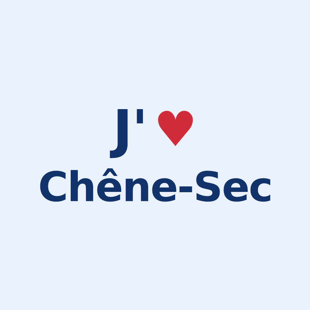 Sticker personnalisé Chêne-Sec — design J'aime Chêne-Sec