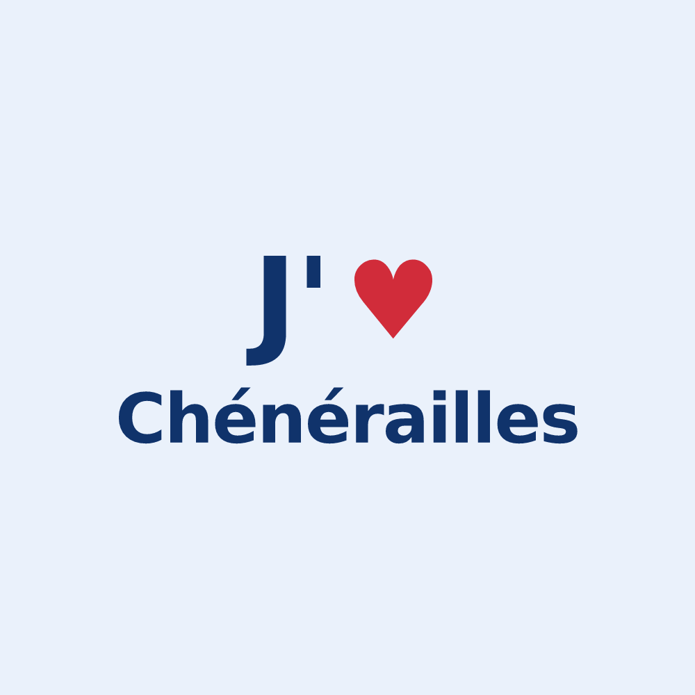 Sticker personnalisé Chénérailles — design J'aime Chénérailles
