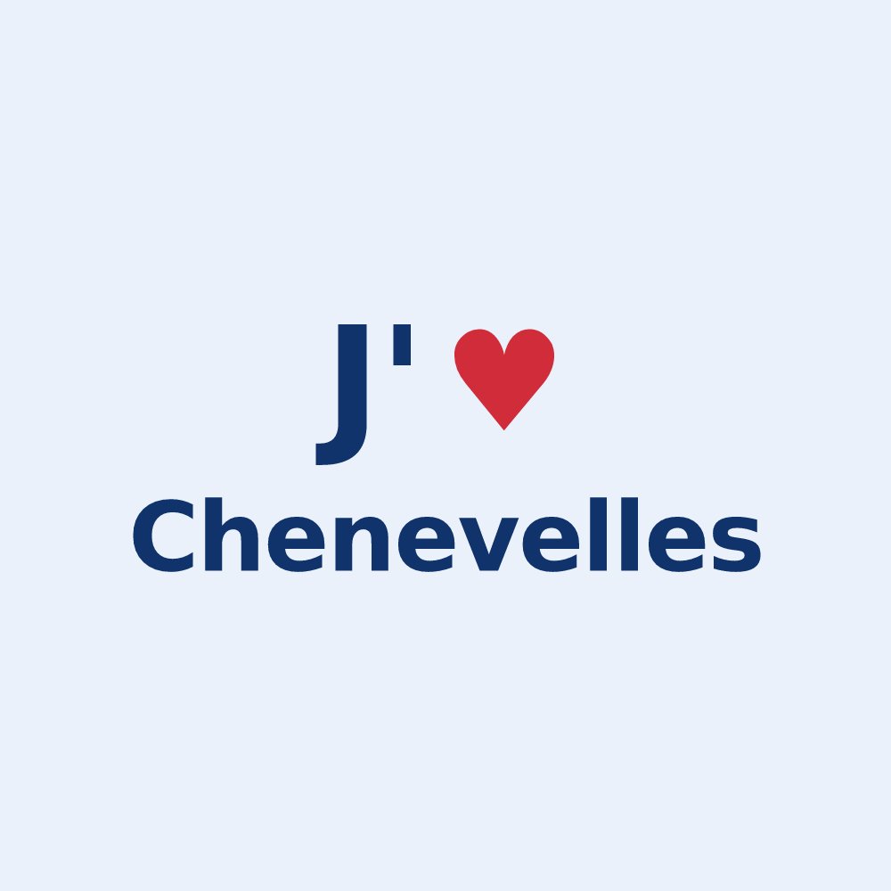 Sticker personnalisé Chenevelles — design « J'aime Chenevelles » imprimé sur le sticker