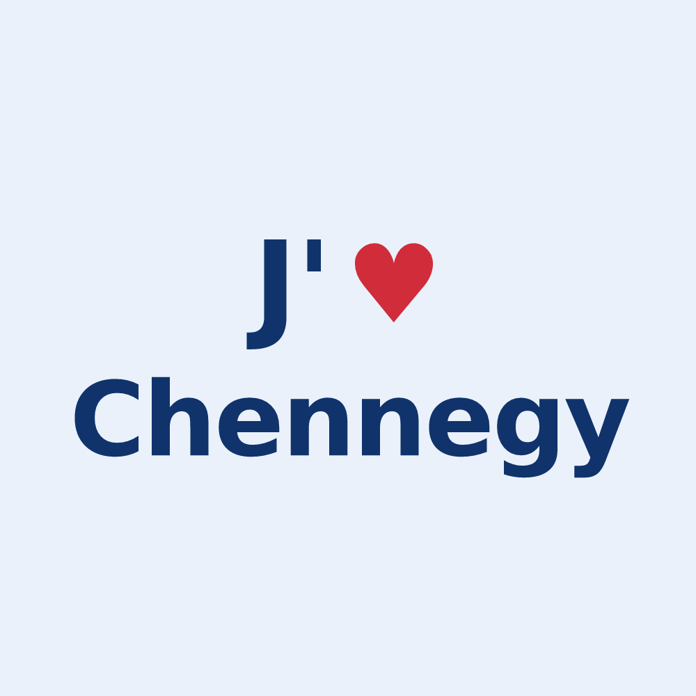 Sticker personnalisé Chennegy — design J'aime Chennegy