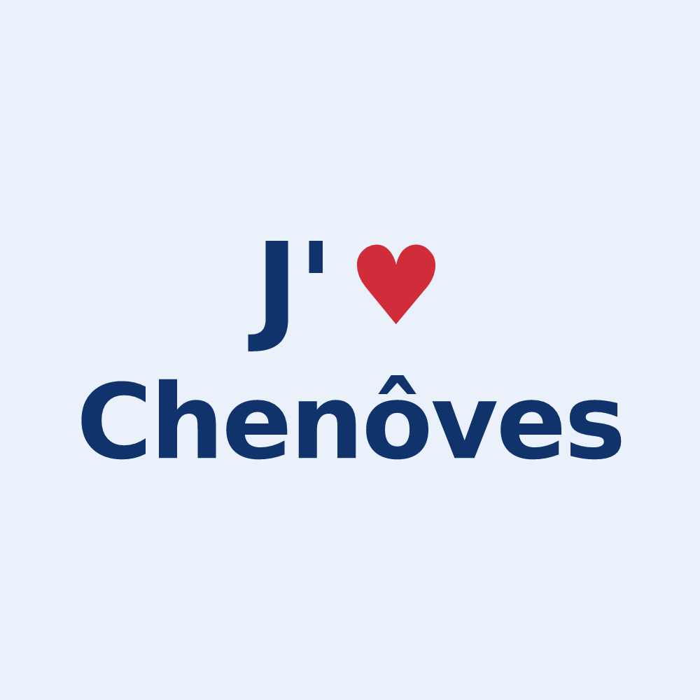 Sticker personnalisé Chenôves — design « J'aime Chenôves » imprimé sur le sticker