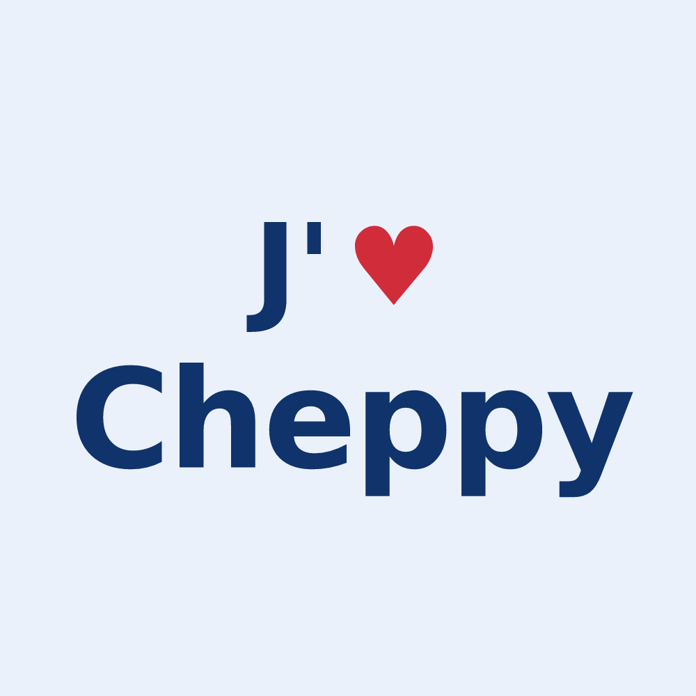 Sticker personnalisé Cheppy — design J'aime Cheppy