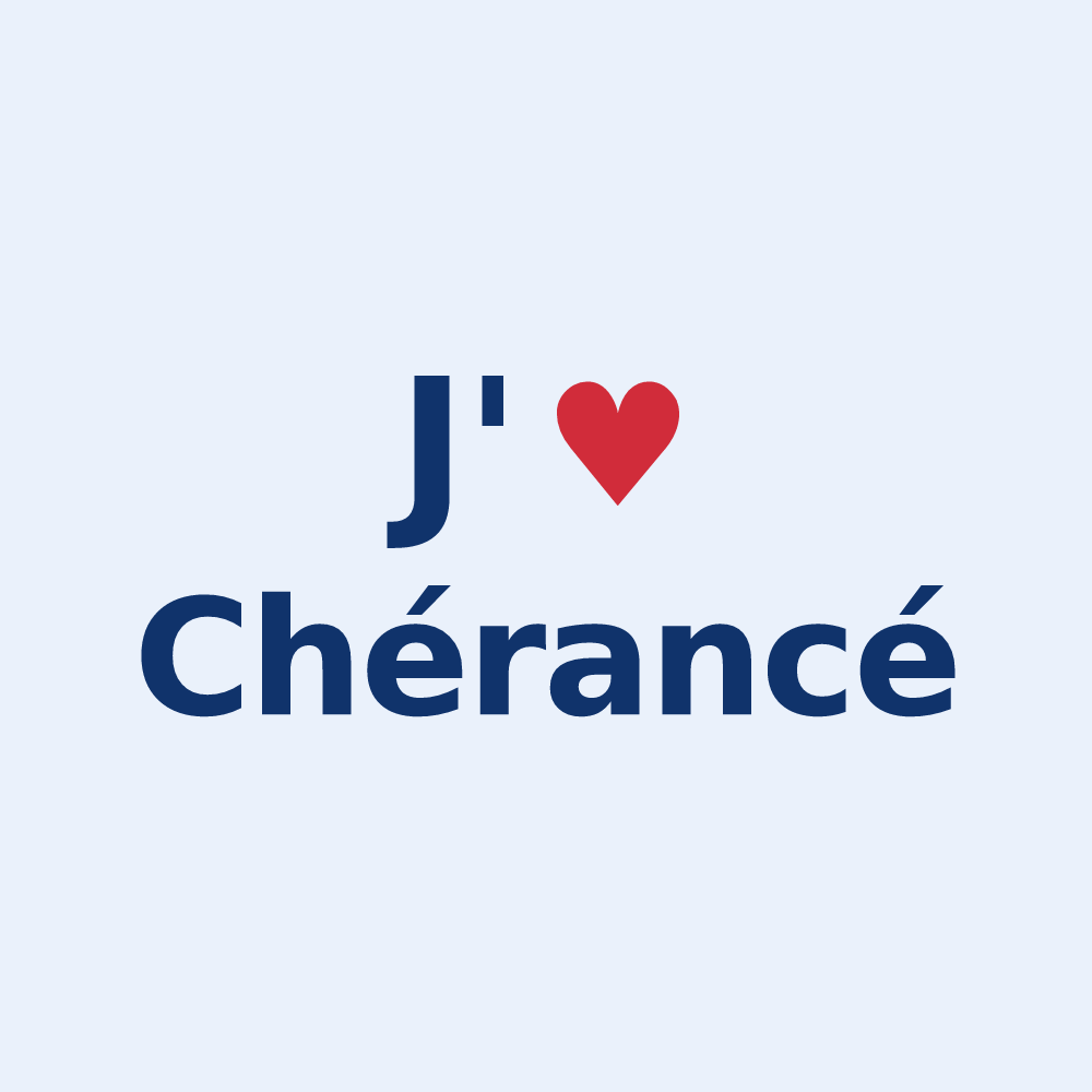 Sticker personnalisé Chérancé — design J'aime Chérancé