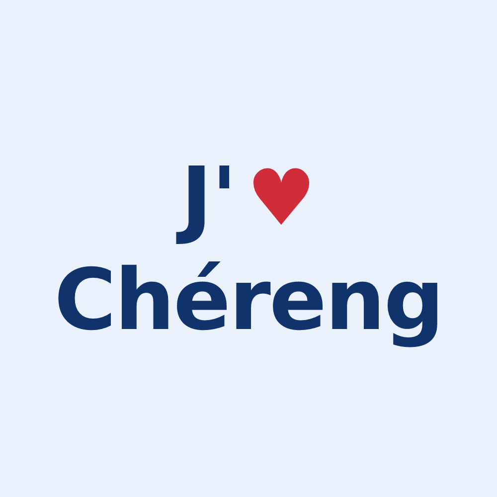 Sticker personnalisé Chéreng — design J'aime Chéreng