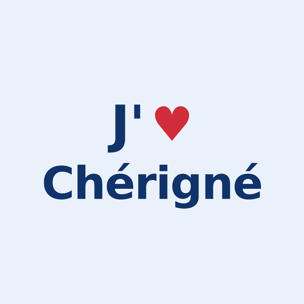 Sticker personnalisé Chérigné — design J'aime Chérigné