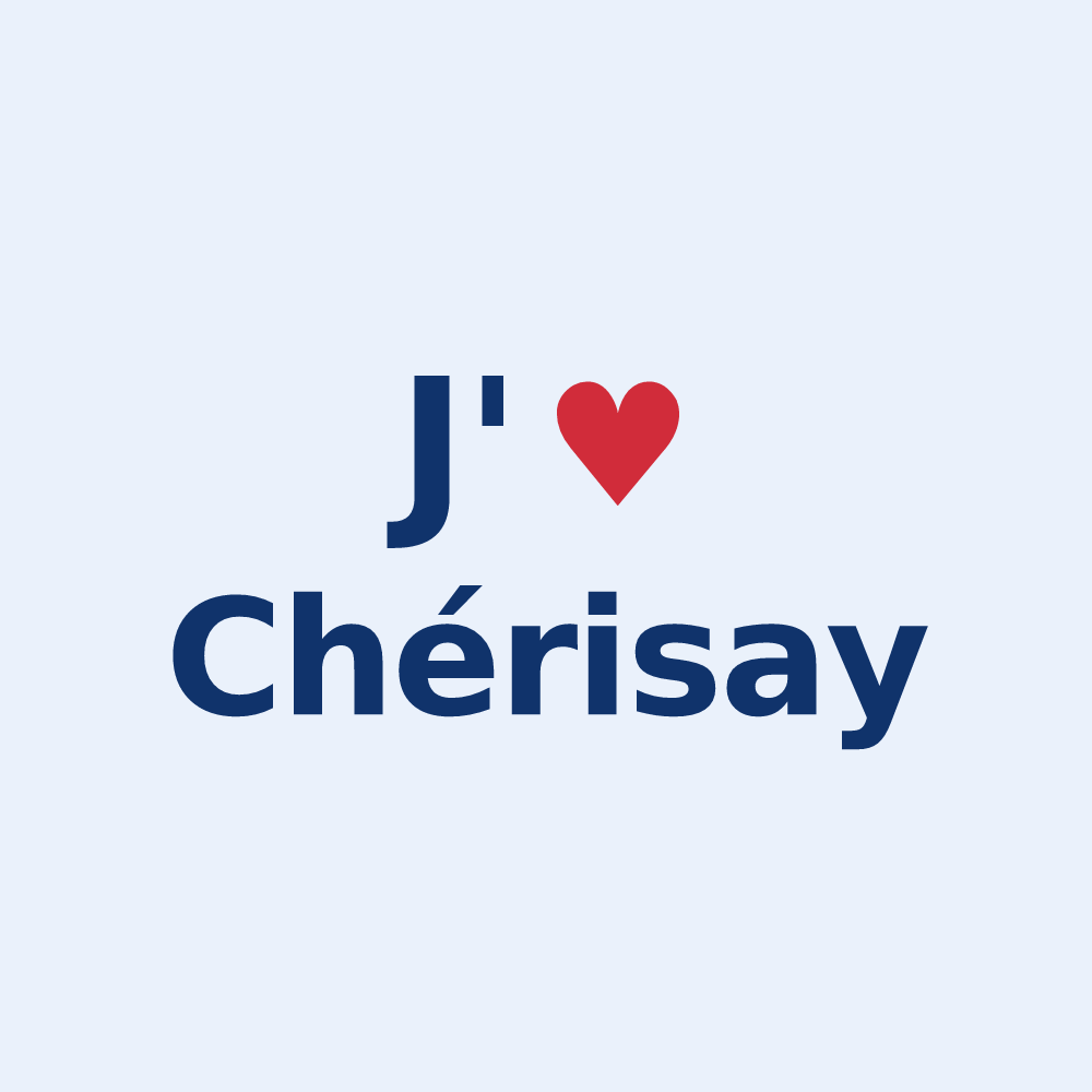 Sticker personnalisé Chérisay — design J'aime Chérisay