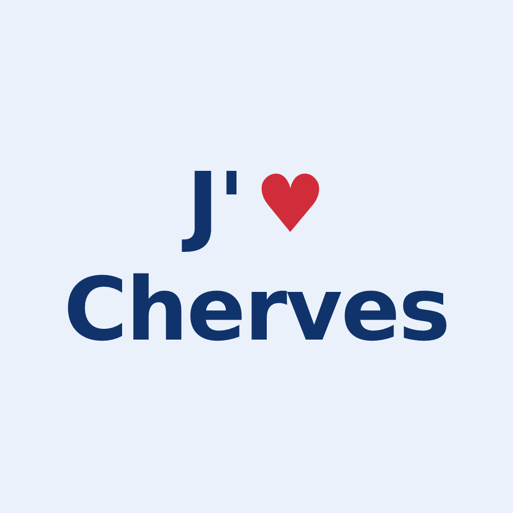 Sticker personnalisé Cherves — design « J'aime Cherves » imprimé sur le sticker