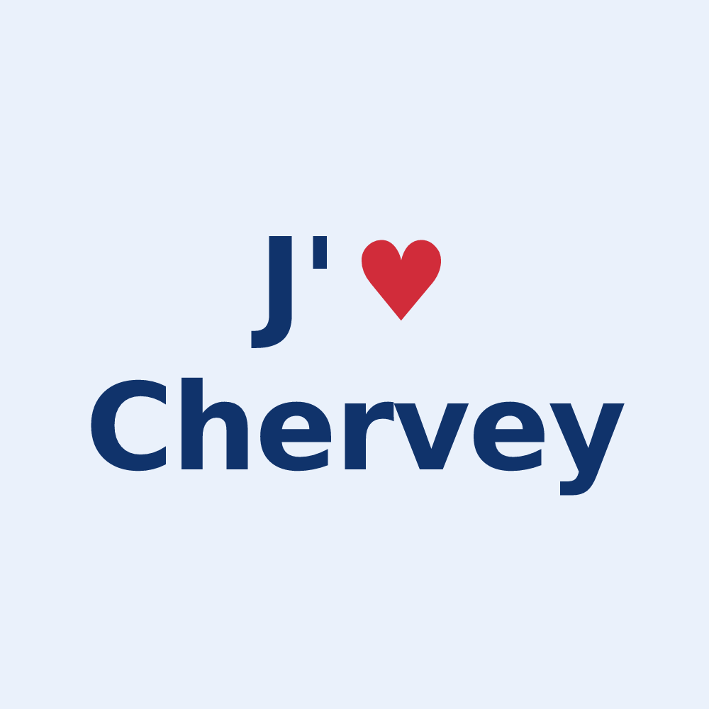 Sticker personnalisé Chervey — design J'aime Chervey