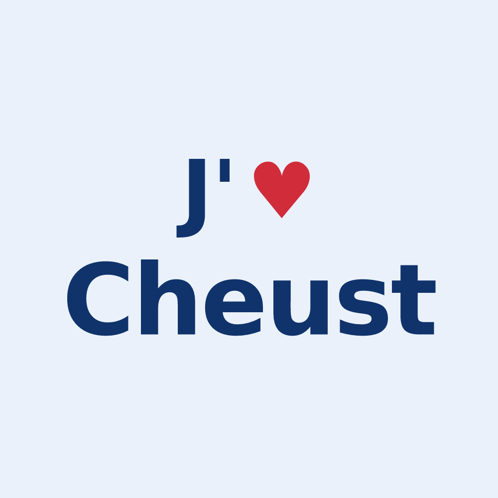 Sticker personnalisé Cheust — design J'aime Cheust