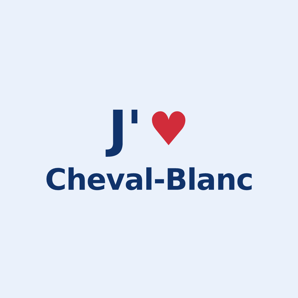 Sticker personnalisé Cheval-Blanc — design J'aime Cheval-Blanc