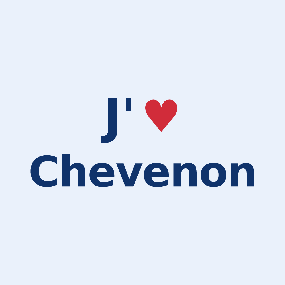 Sticker personnalisé Chevenon — design « J'aime Chevenon » imprimé sur le sticker