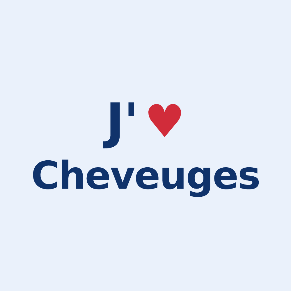 Sticker personnalisé Cheveuges — design J'aime Cheveuges