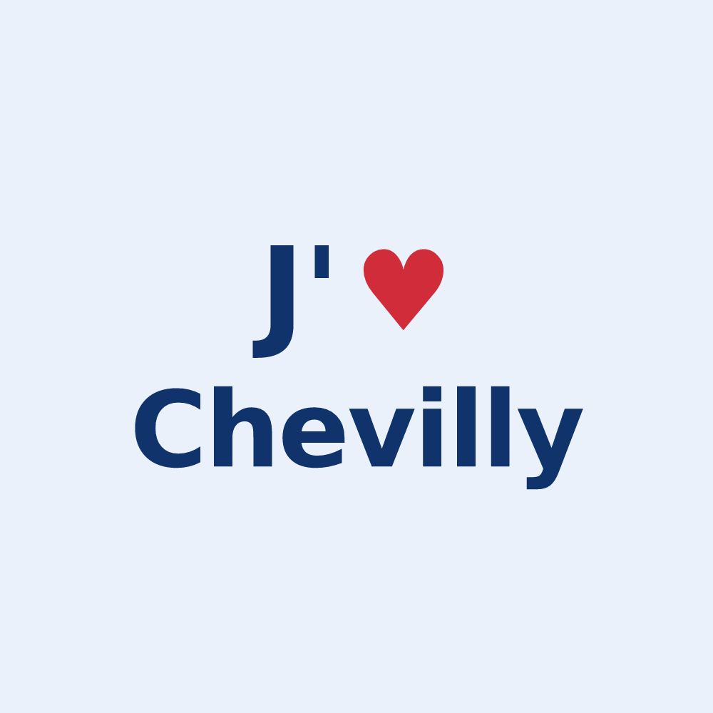 Sticker personnalisé Chevilly — design « J'aime Chevilly » imprimé sur le sticker
