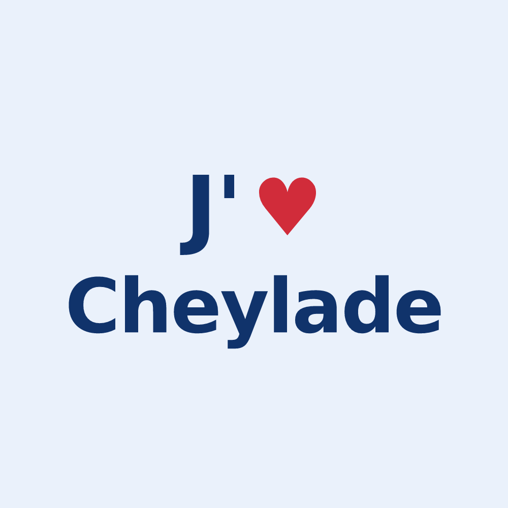 Sticker personnalisé Cheylade — design J'aime Cheylade