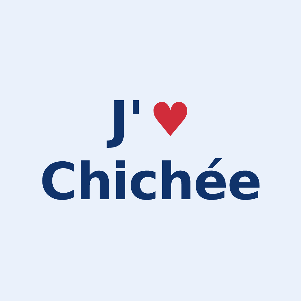 Sticker personnalisé Chichée — design J'aime Chichée