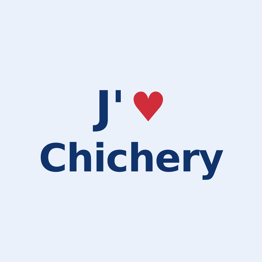 Sticker personnalisé Chichery — design J'aime Chichery