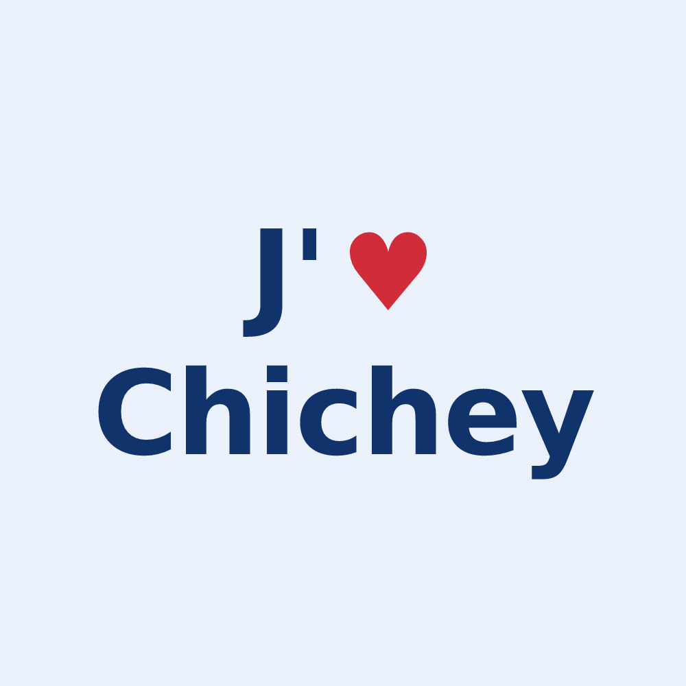 Sticker personnalisé Chichey — design J'aime Chichey