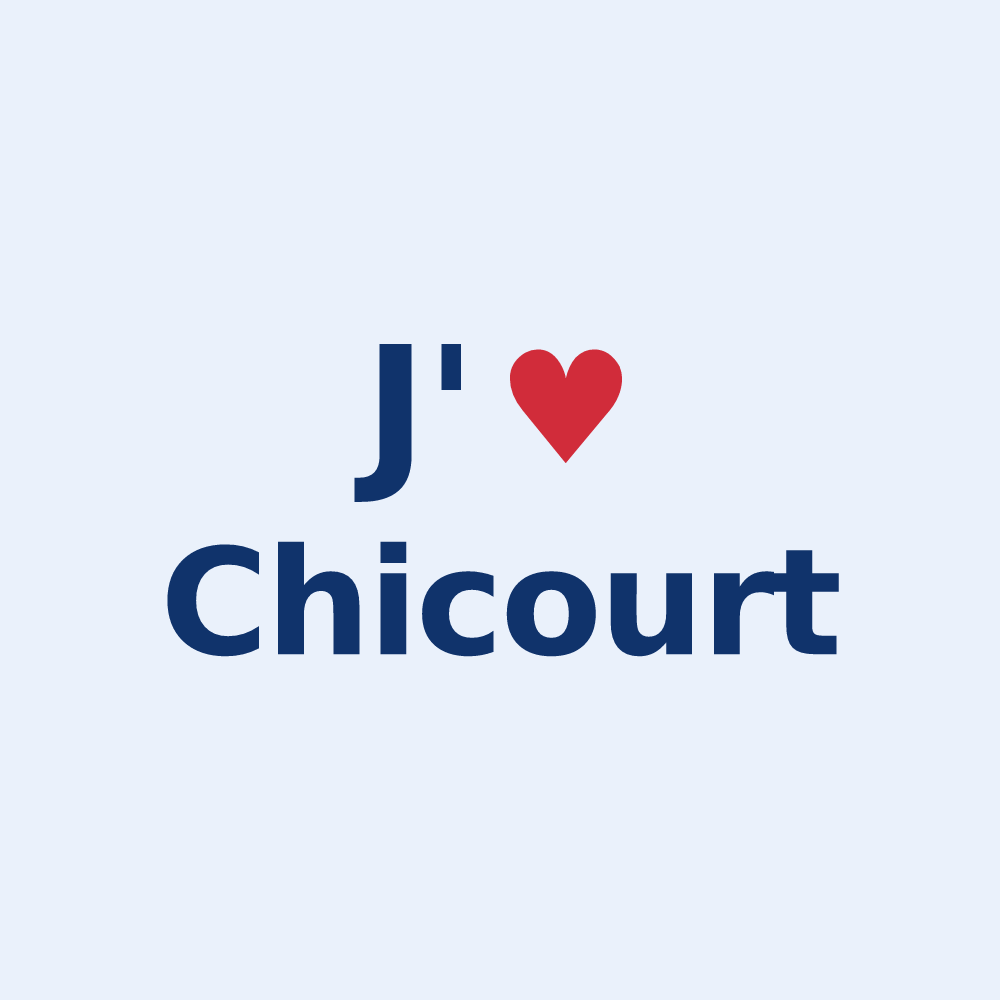 Sticker personnalisé Chicourt — design J'aime Chicourt