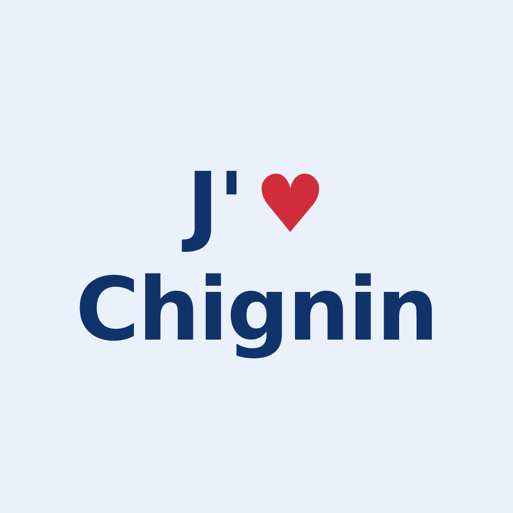 Sticker personnalisé Chignin — design J'aime Chignin