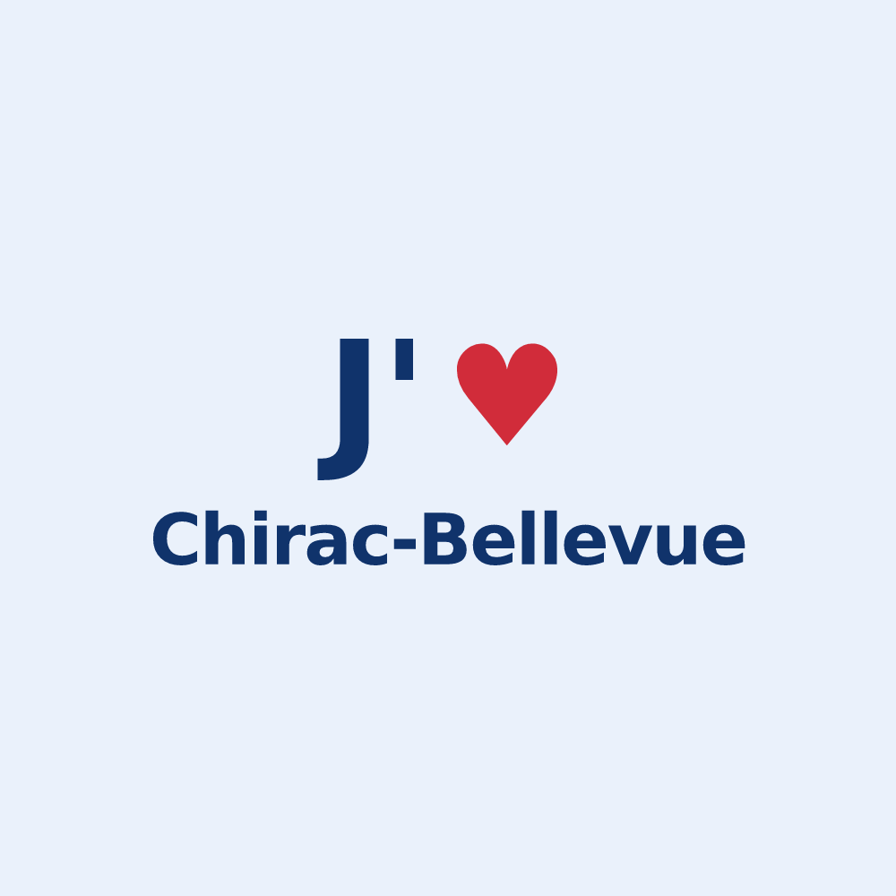 Sticker personnalisé Chirac-Bellevue — design J'aime Chirac-Bellevue