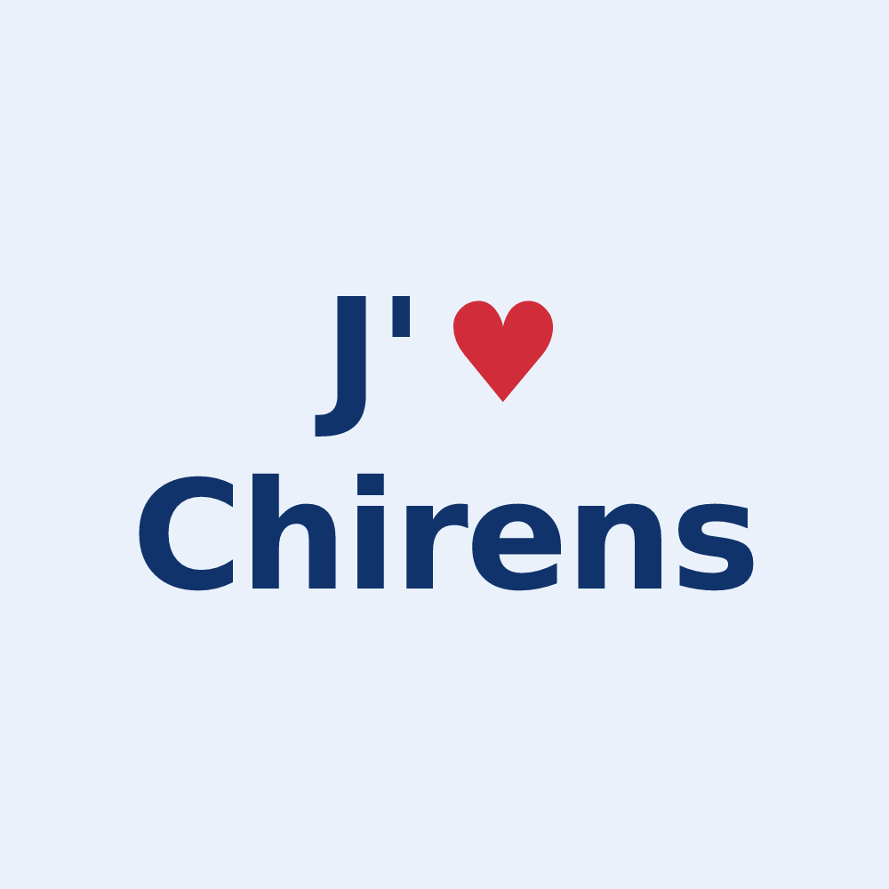 Sticker personnalisé Chirens — design J'aime Chirens