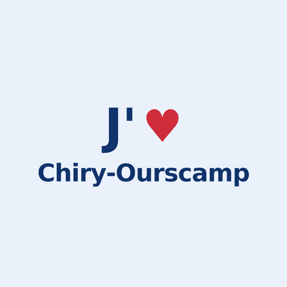 Sticker personnalisé Chiry-Ourscamp — design J'aime Chiry-Ourscamp