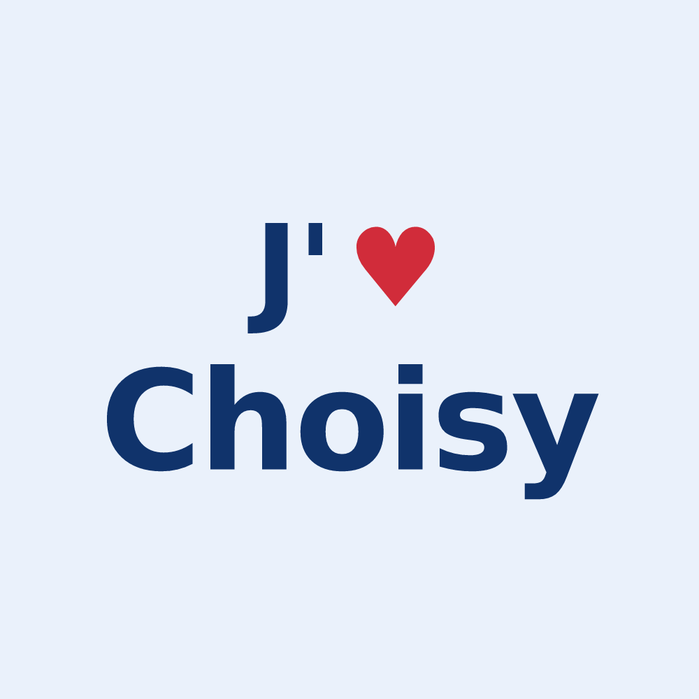 Sticker personnalisé Choisy — design « J'aime Choisy » imprimé sur le sticker