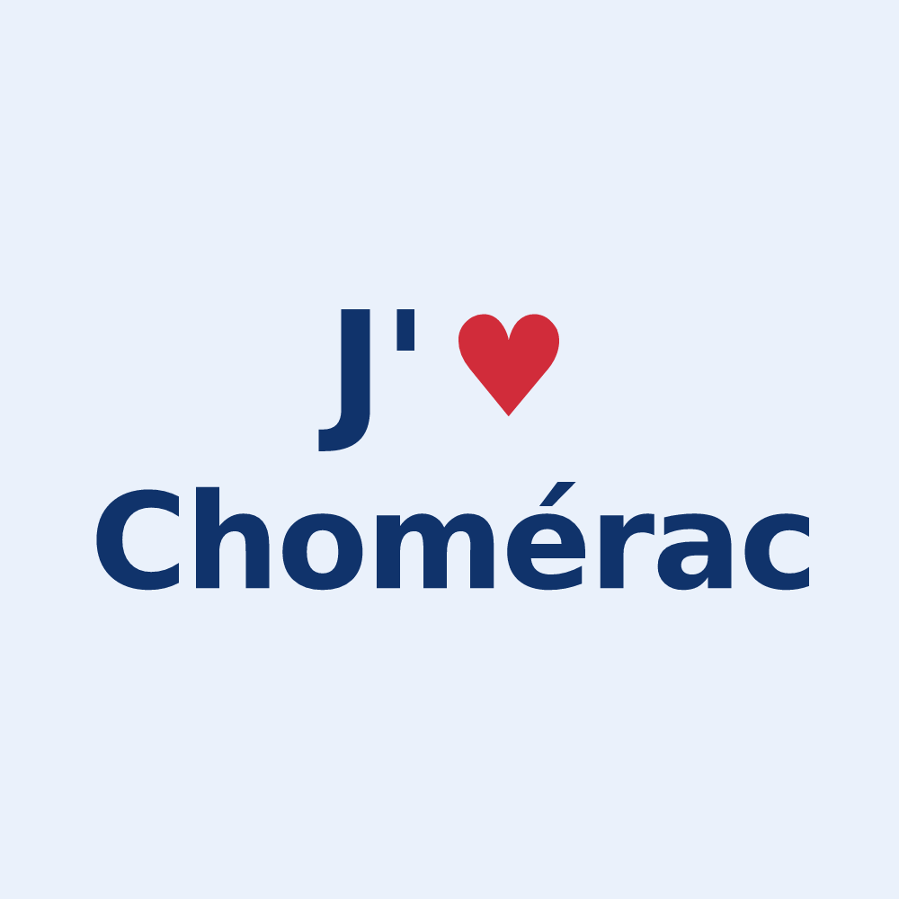 Sticker personnalisé Chomérac — design « J'aime Chomérac » imprimé sur le sticker