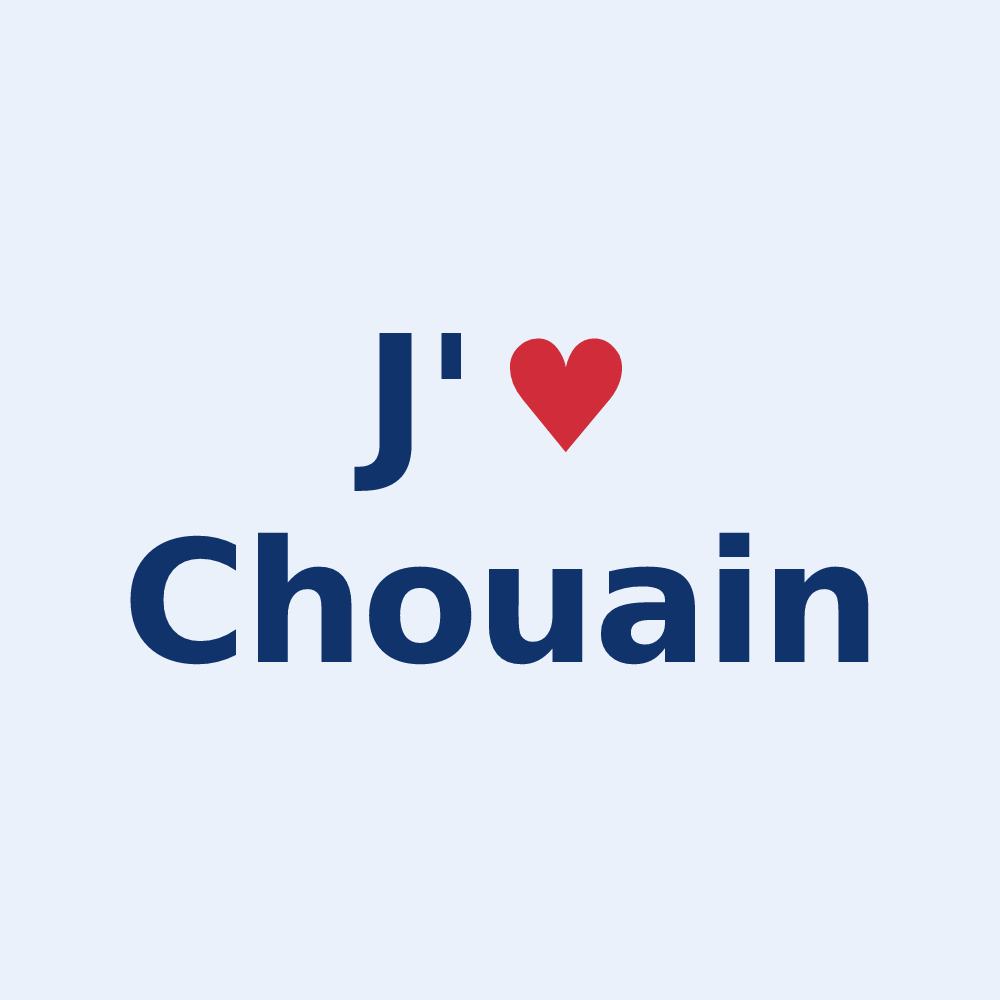 Sticker personnalisé Chouain — design J'aime Chouain